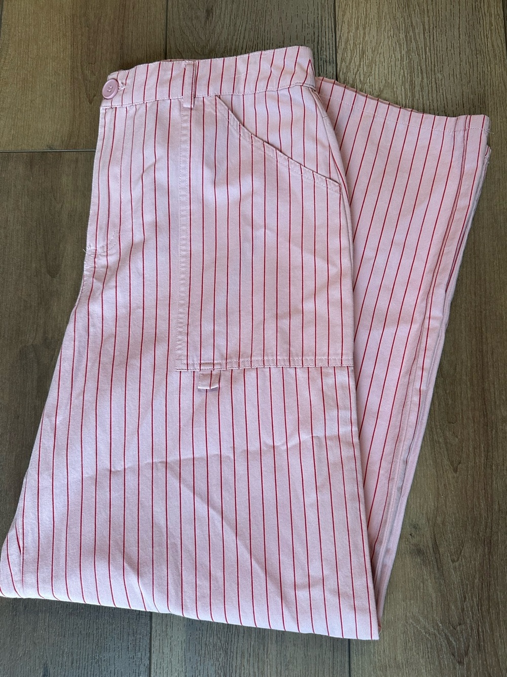 Le Lis Pink Pants with Red Pinstripes